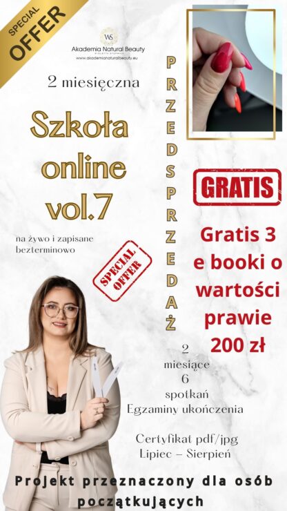 7 tura 2 msc szkoła - spełnij swoje marzenia z Akademią Natural Beauty Wioletta Stępniak - PROJEKT DLA OSÓB POCZĄTKUJĄCYCH